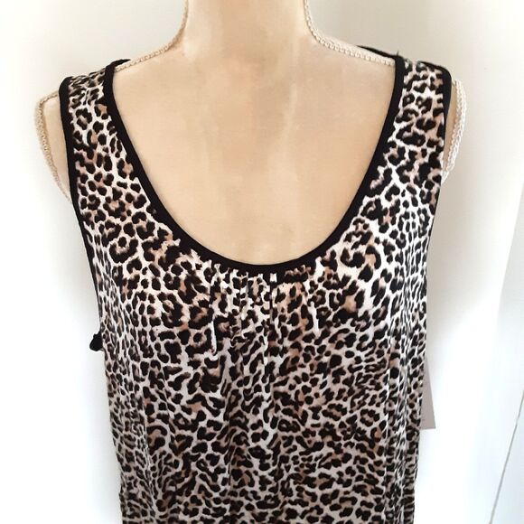 NWT Joyspun animal print midi chemise nightgown XL viscose spandex - Picture 2 of 4